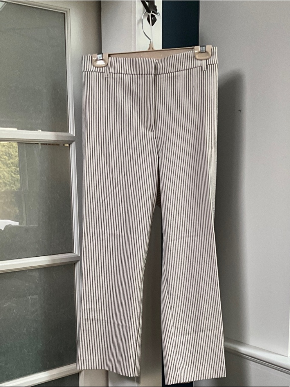 Reitmans Cream and Black Pinstripe Trousers